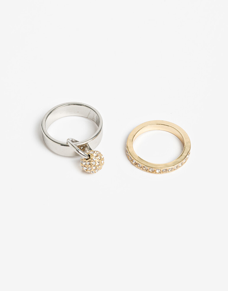 Sets Anillos Metal Set Anillos Bicolor - Combinacion Bicolor