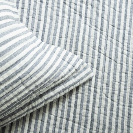 SET CUBRECAMA 1 PLAZA ALGODON AZUL COTTON STRIPE