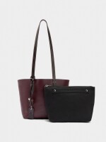 Bolso Shopper Reversible Con Bolsa Extraíble M burdeos