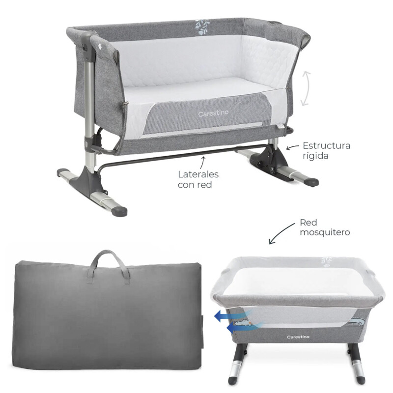 Cuna Colecho Carestino Madison con Bolso y Mosquitero Gris