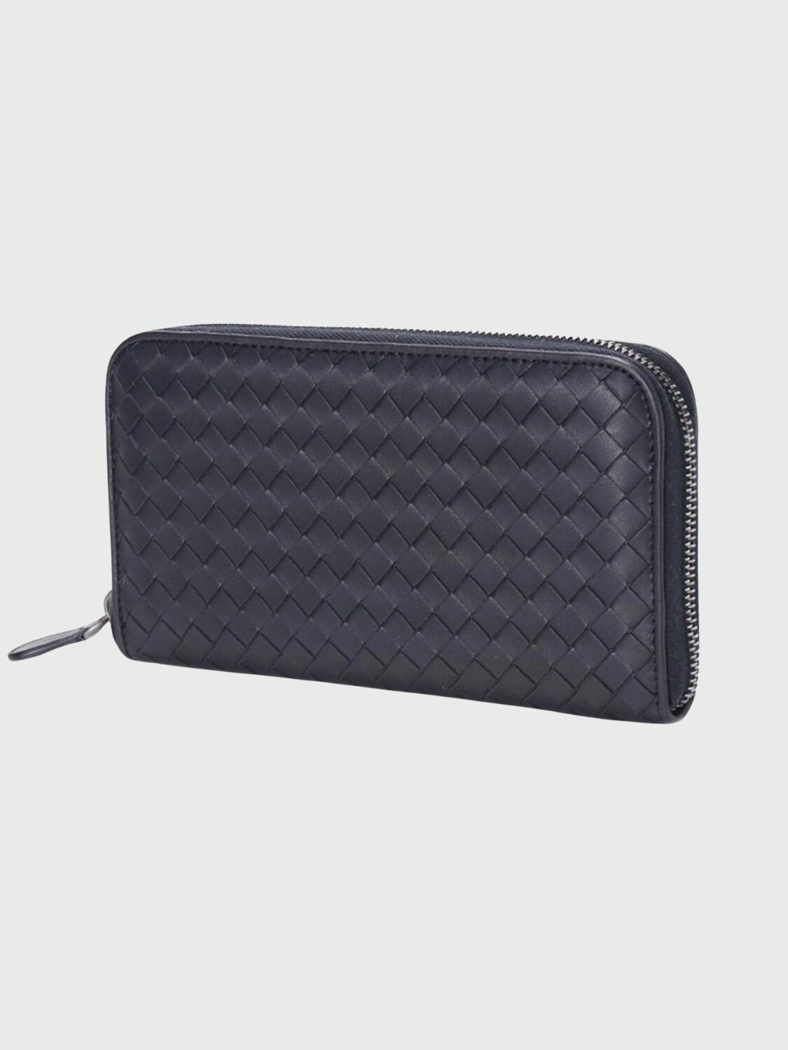 Billetera Continental de cuero Bottega Veneta, Intrecciato Azul