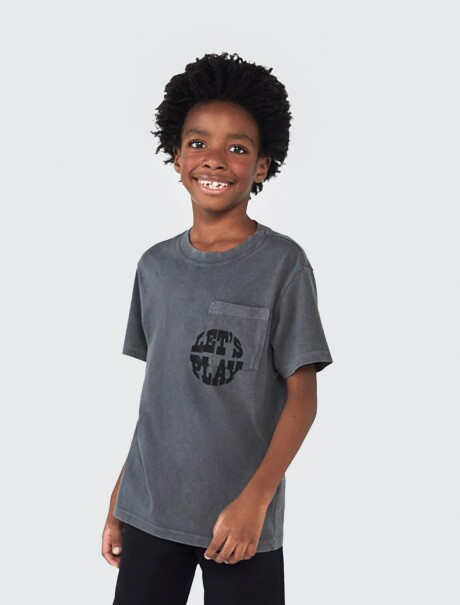 CAMISETA INFANTIL CON ESTAMPA GRIS