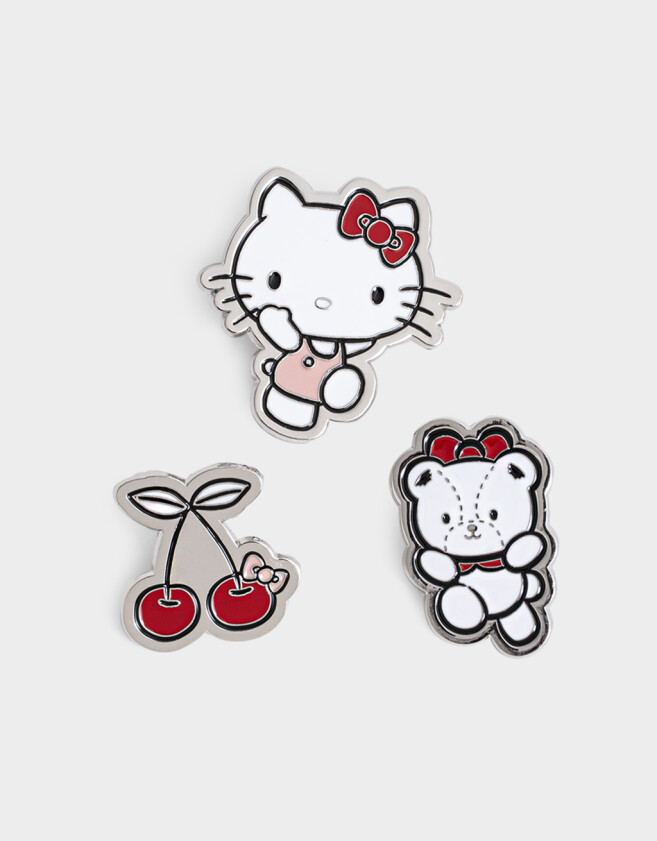 Pin Glitter Set De Pines Metálicos "hello Kitty" - Combinacion Multicolor