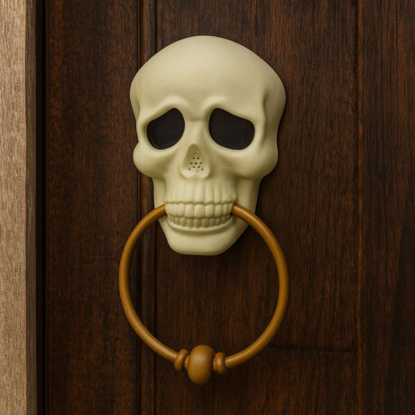 Colgante decorativo Halloween puerta con calavera Blanco