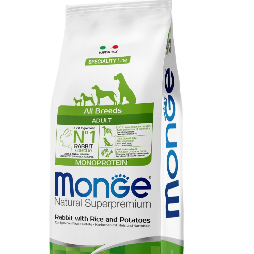 MONGE MONOPROTEÍNA ALL BREEDS ADULT RABBIT 12 KG — Laika