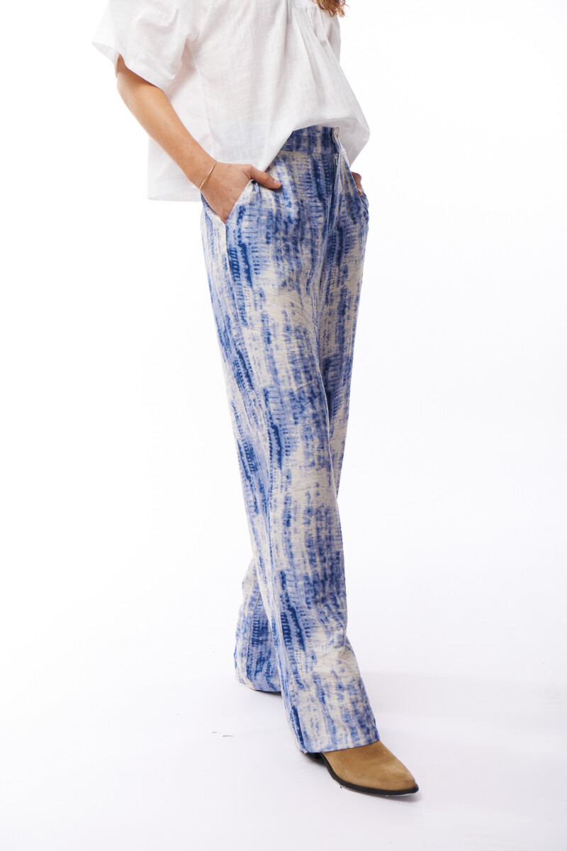 PANTALON BARBARA ESTAMPADO AZUL