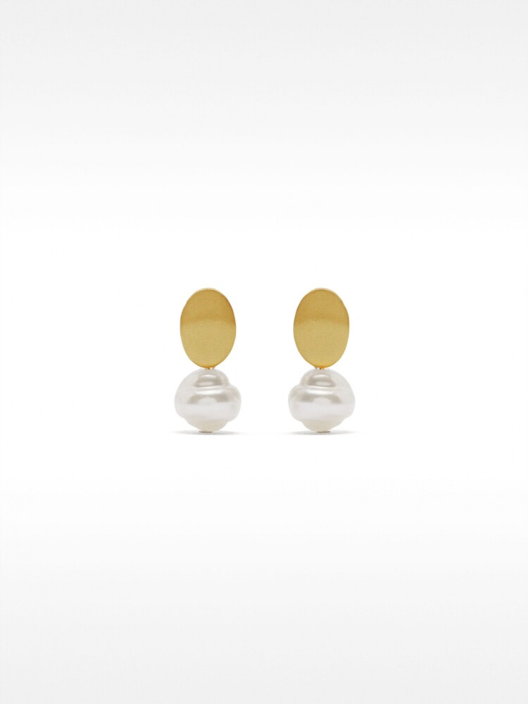 Pendientes Cortos Con Brillantes blanco