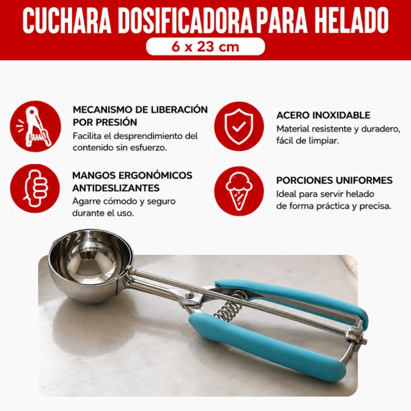 Cuchara para Helado 6x23cm INOX