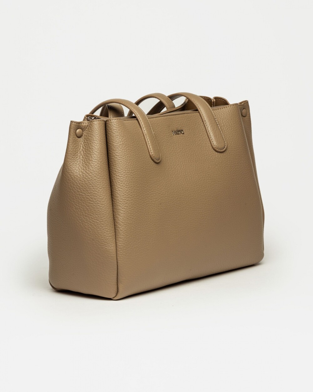 Shopper Erin en efecto cuero graneado Taupe