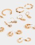 Aros Argollas Set Piedra Aros Argollas Sets - Dorado