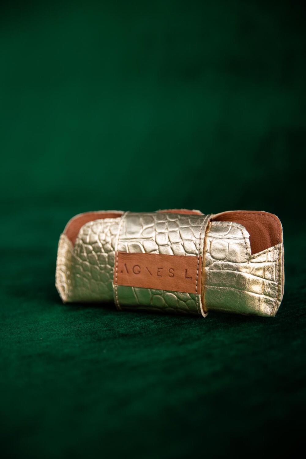 Estuche Lentes Crocco Dorado