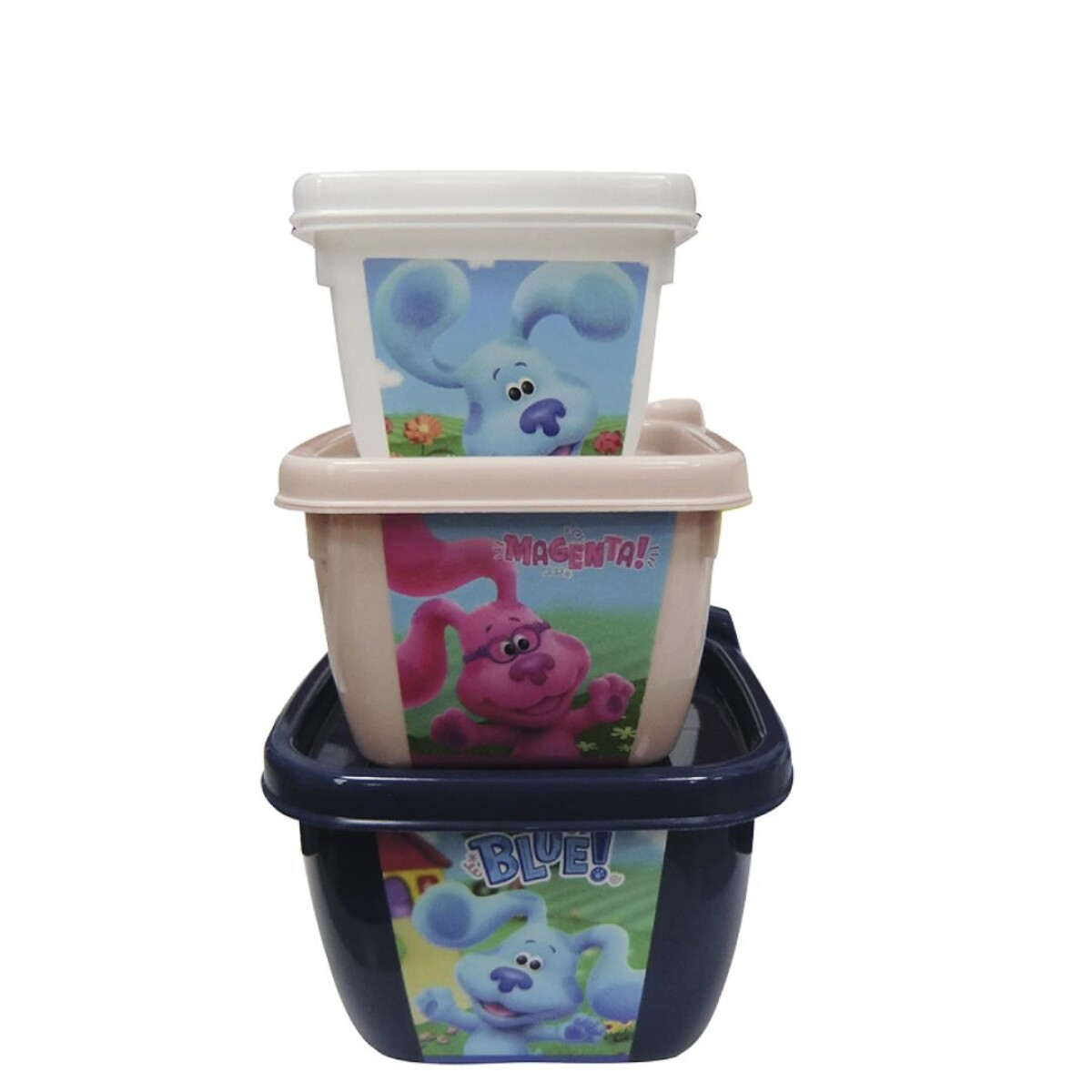 BAZAR PLASTICO POTE SET X 3 CONNECT BLUES CLUES S/C