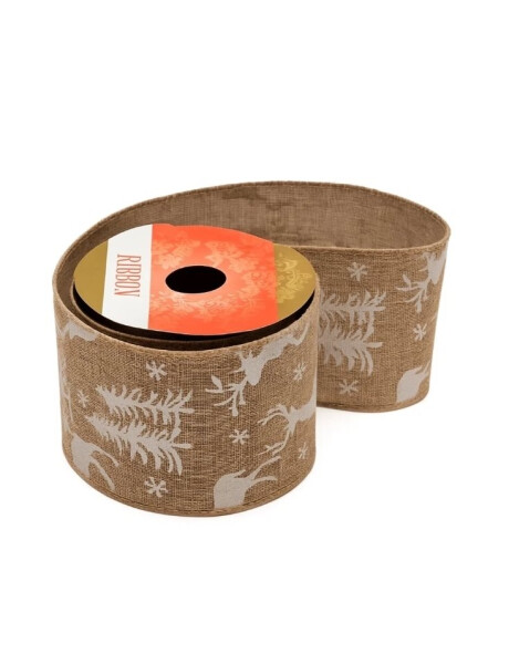 CINTA NAVIDEÑA RUSTICA IMPRESA 6CM X 2.7 MT. CINTA NAVIDEÑA RUSTICA IMPRESA 6CM X 2.7 MT.