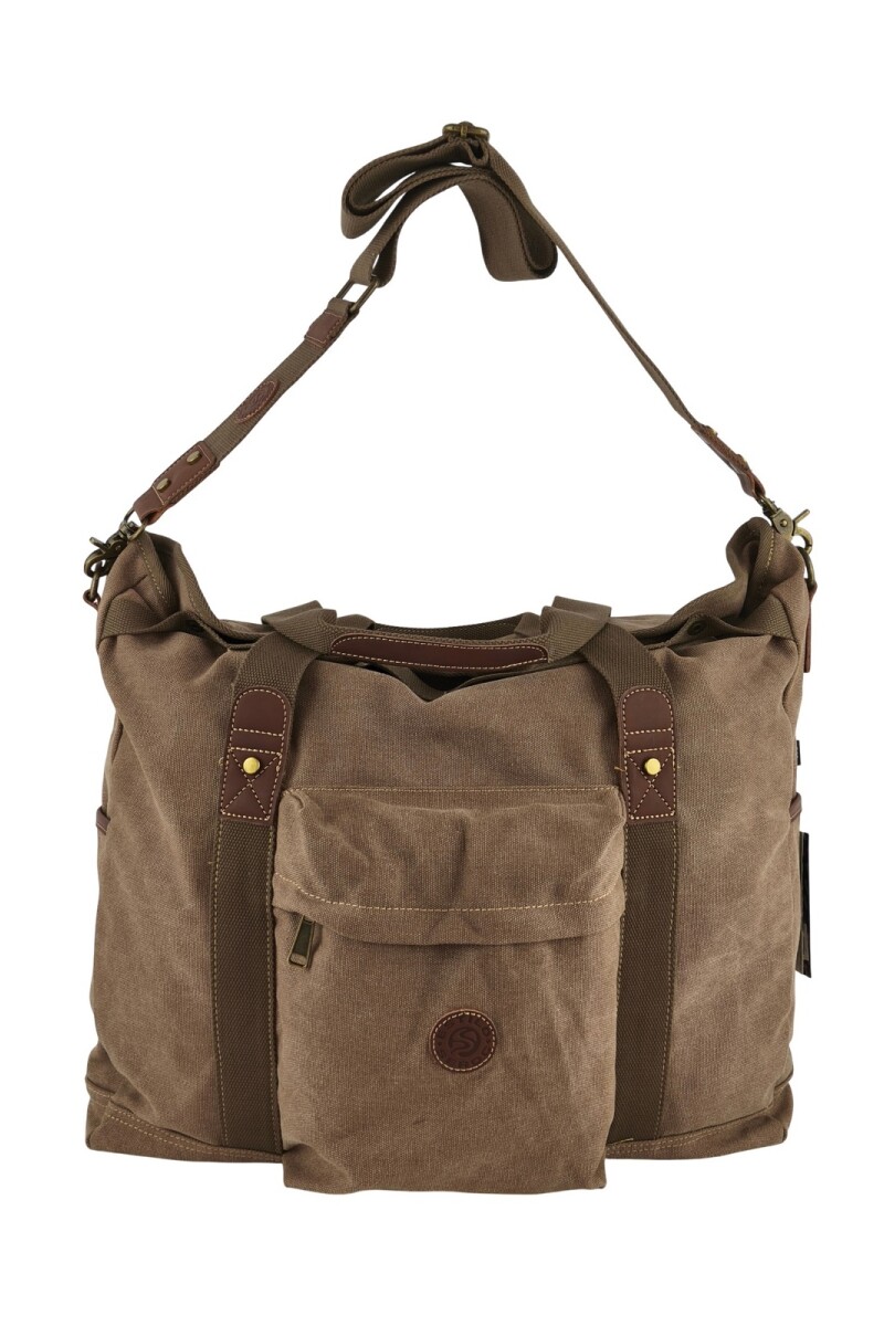 Bolso tote de lona urbano Marrón