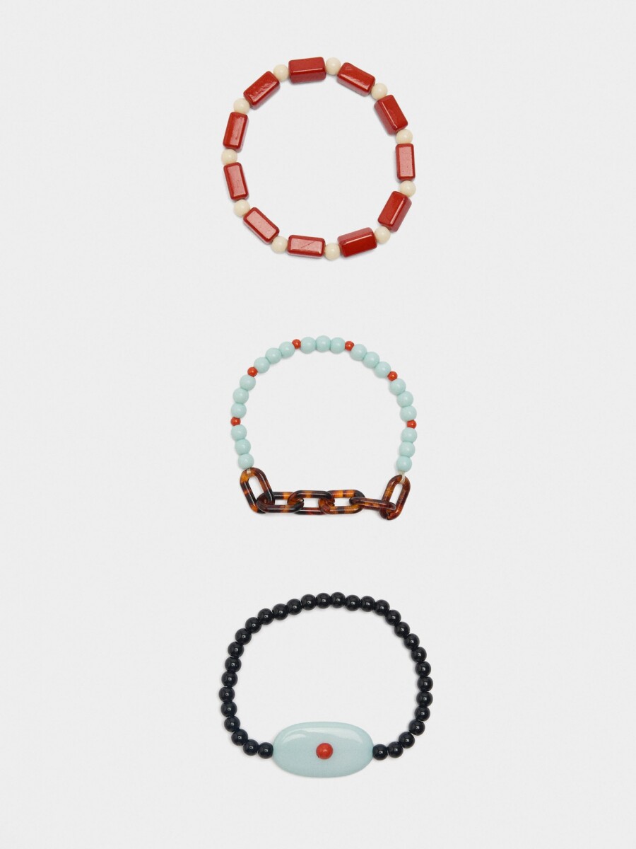 Set De Pulseras Multicolor Con Resina multicolor