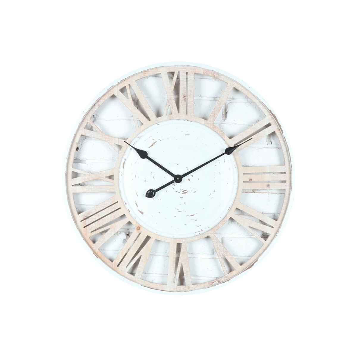Reloj de Pared Deco MDF Diámetro 68 cm x 5.5 cm - Blanco/Beige 