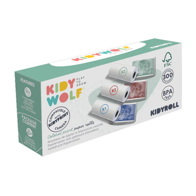 Accesorio KidyRoll Cámara de Fotos Kidyprint Kidywolf Rollos de papel térmico de color