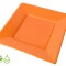 Plato Cuadrado Biodegradable x10 Und Naranja