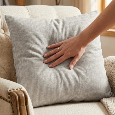 Almohadón Decorativo 45x45 cm - Tramado Gris - Cojín Suave para Cama y Living Almohadón Decorativo 45x45 cm - Tramado Gris - Cojín Suave para Cama y Living