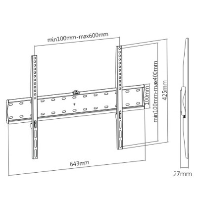 Soporte para TV lcd/led fijo con nivel hasta 70'' / 40kg Soporte para TV lcd/led fijo con nivel hasta 70'' / 40kg