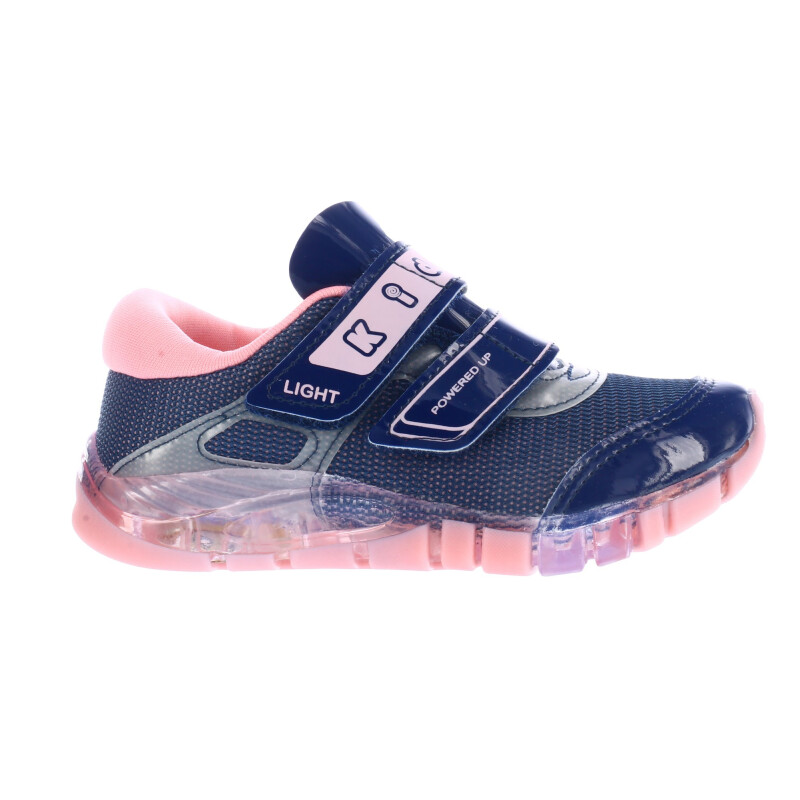 Championes de Niña KIDY con velcros Azul Marino - Rosa