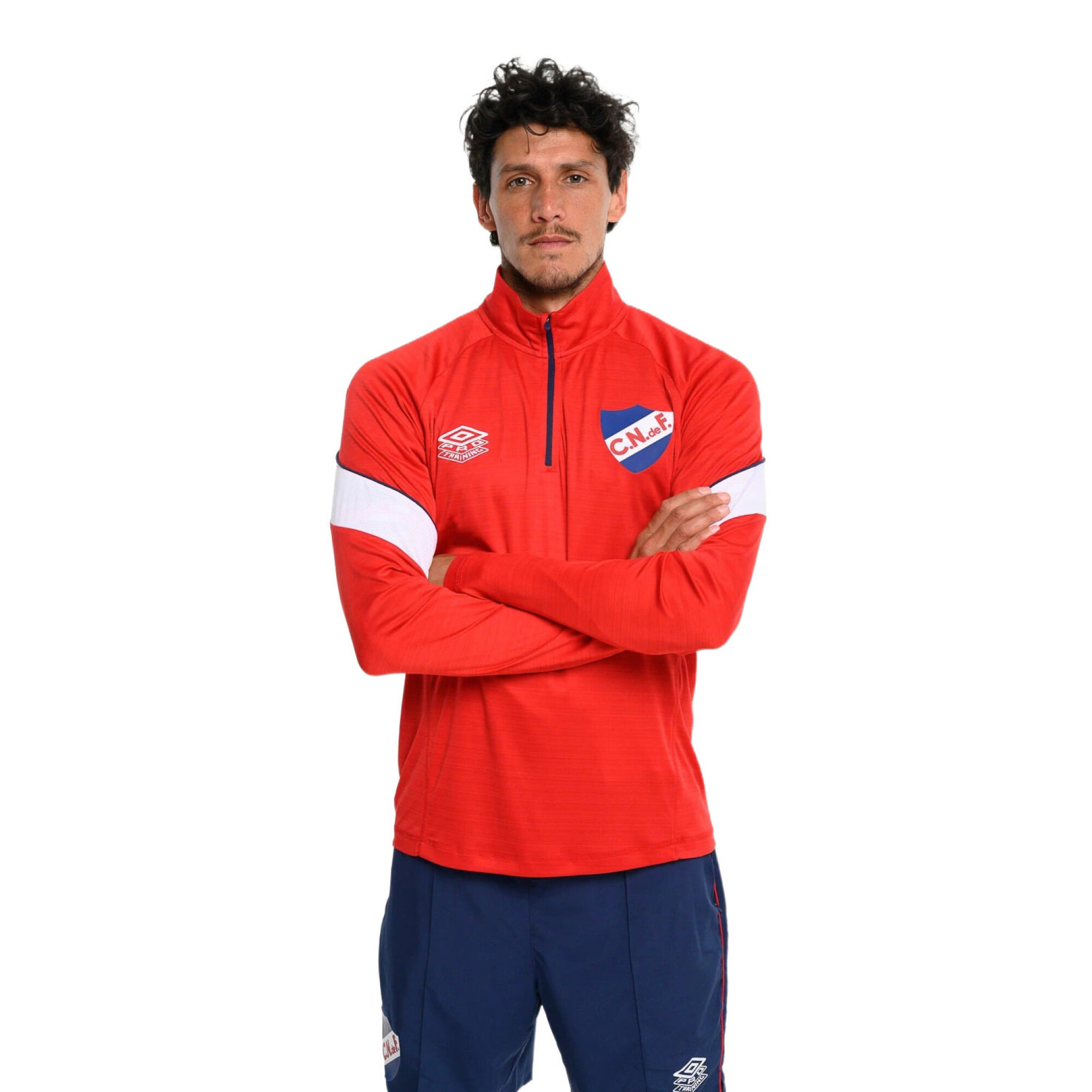 Buzo de Hombre Umbro Training Half Zip Nacional Oficial Rojo Azul Blanco Stadium Sport