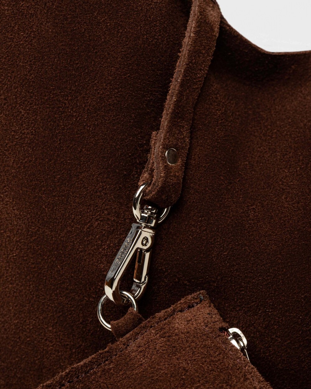 Cartera al hombro Juana en Cuero Gamuza Marron