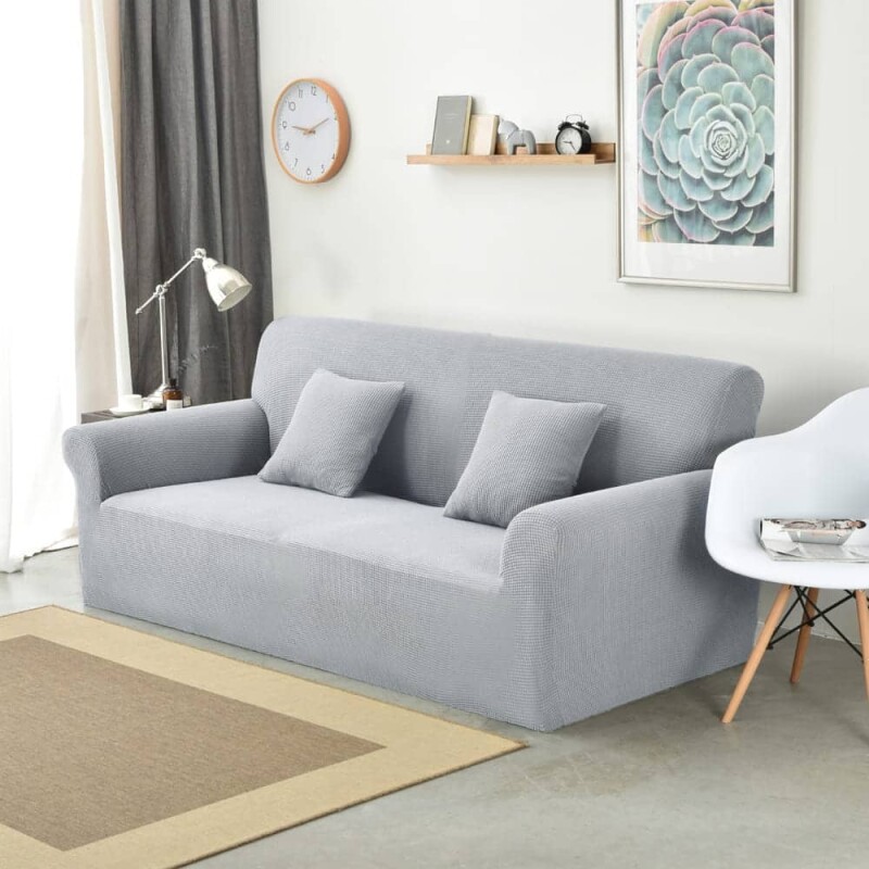 Funda sillón 4 cuerpos lisa gris claro