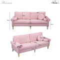 Sillon De 3 Cuerpos De Tela Con Tachas Rosado Sillon De 3 Cuerpos De Tela Con Tachas Rosado