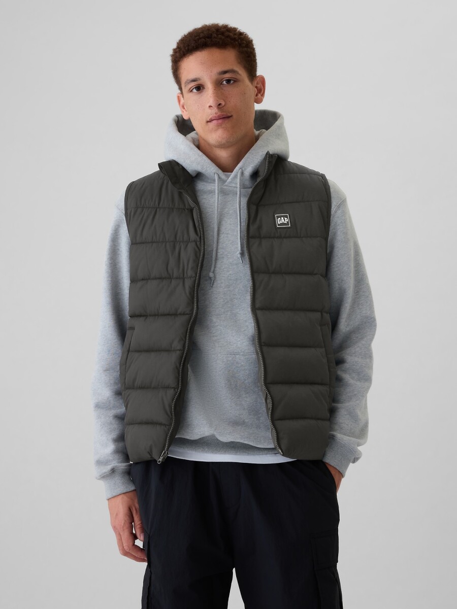 Chaleco Logo Gap Puffer Hombre - True Black V2 