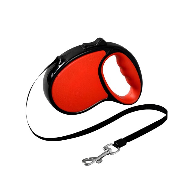 Correa Retractil Extensible 5 Mts Cinta Perro Mediano 15kg Variante Color Rojo