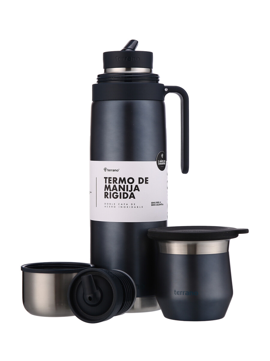 Termo Manija Rigida + Mate Flap - Azul Metalizado 