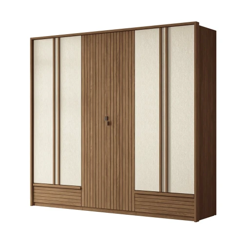 Ropero Demócrata 6 Puertas - Linea Fit Marrón y Arena