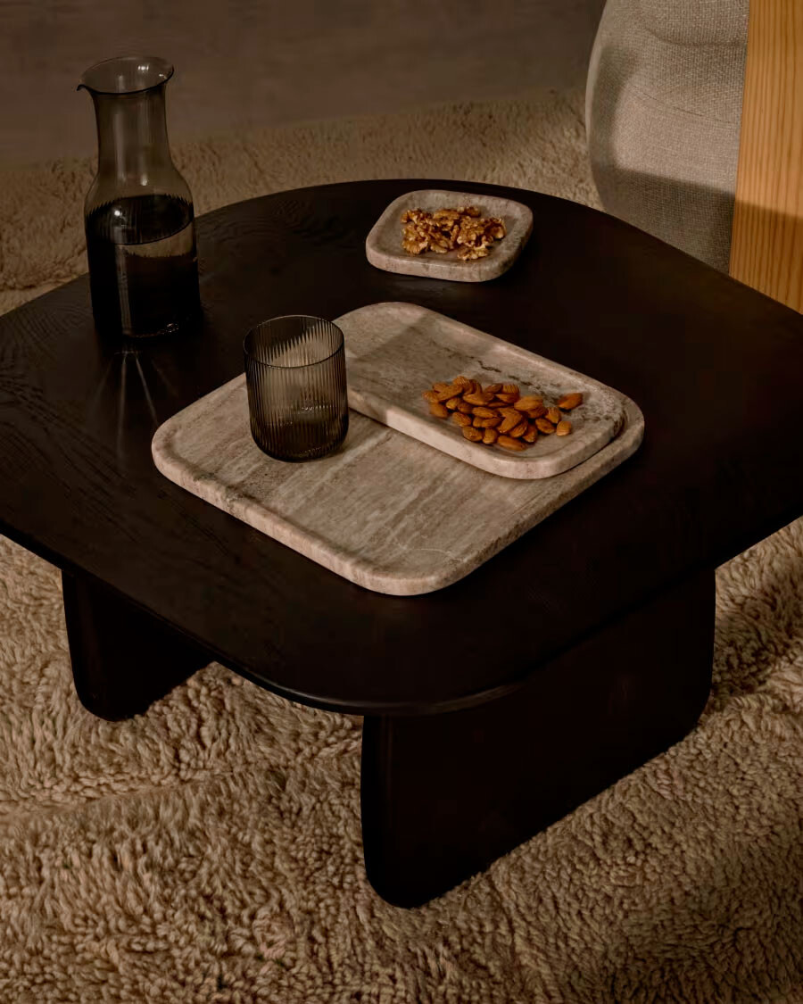 Set Nesa de 2 tablas de mármol beige Set Nesa de 2 tablas de mármol beige