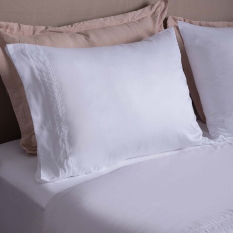 JUEGO DE SABANAS QUEEN ALGODON BLANCO VANILA 300H