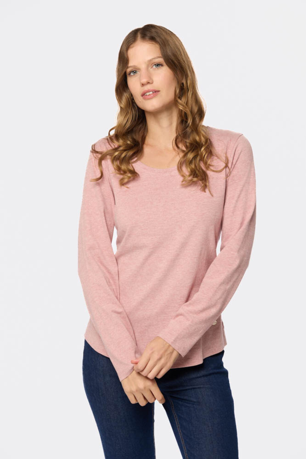 REMERA LISA MANGA LARGA Rosado