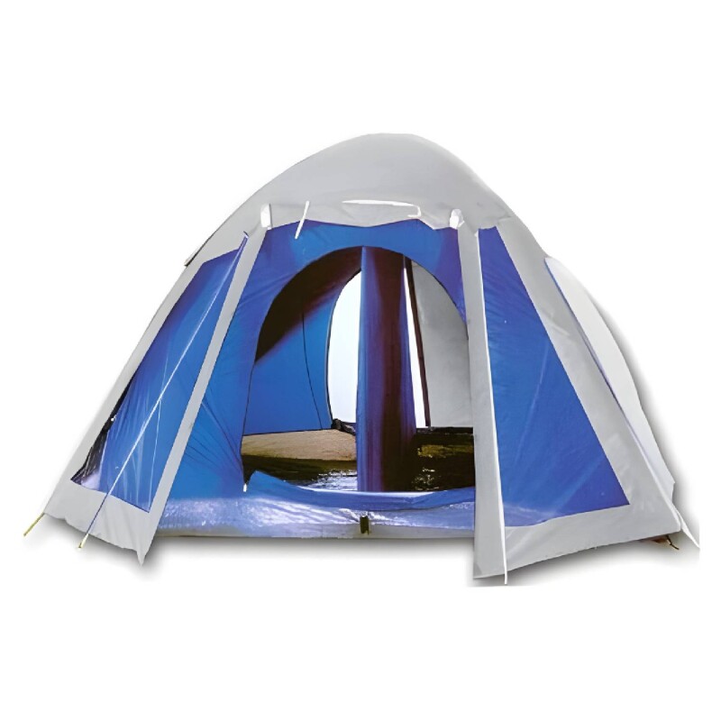 Combo Carpa Alta Igloo 2 Dormitorios 6 Personas + Lona 3x5 Arye Azul