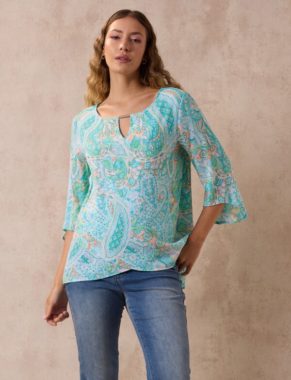 Blusa Gasa VERDE/MULTI