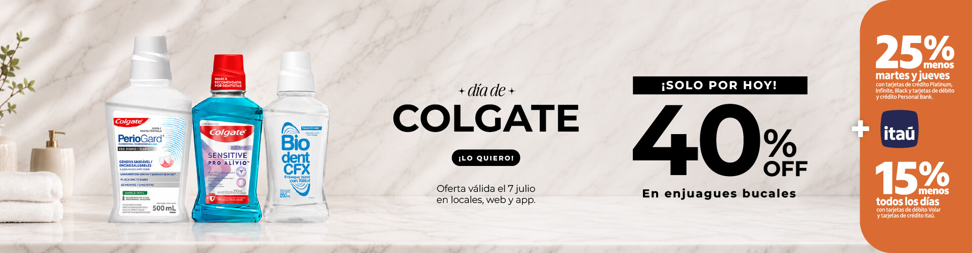 40% enjuagues bucales colgate