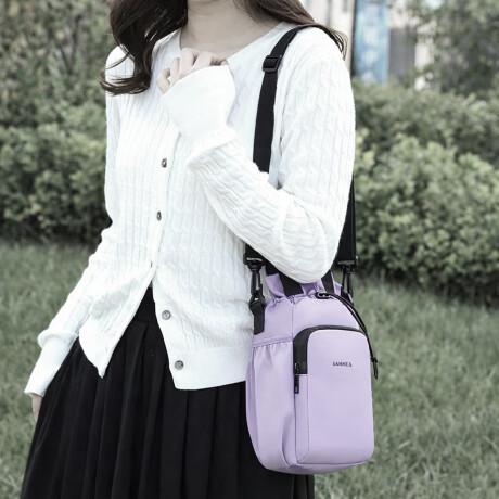 Bolso Porta Botellas con Asa y Bolsillos de Viaje Lila