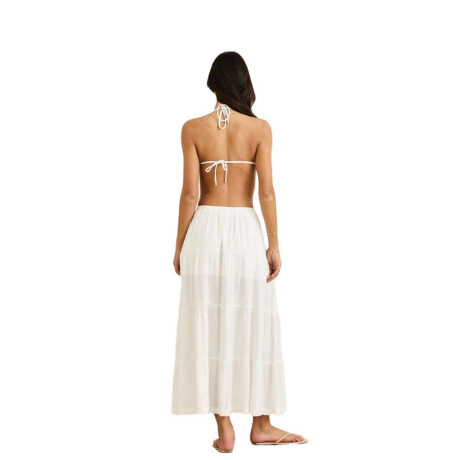 Pollera Rhythm Classic Tiered Maxi Skirt Blanco