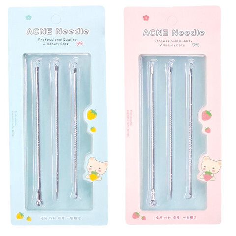 Agujas 3pcs doble cabeza acné/espinillas/puntos negros Agujas 3pcs Doble Cabeza Acné/espinillas/puntos Negros