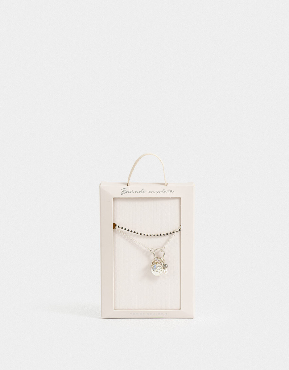 Collar Corto Layer Bañado En Plata 