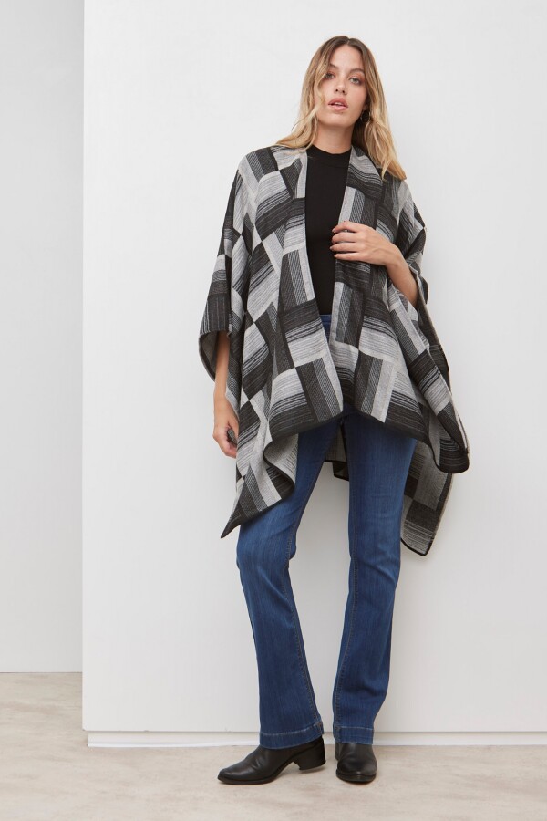 Ruana Soft NEGRO/GRIS