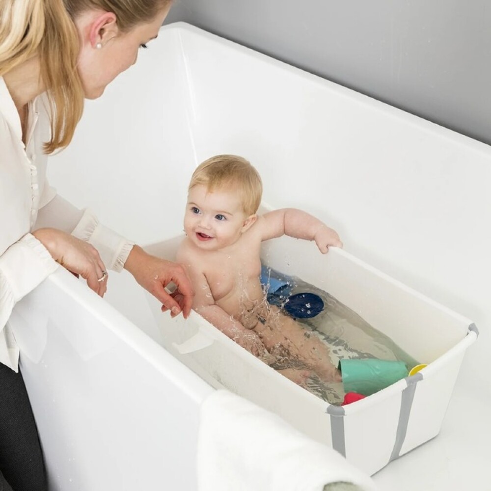 Baño Stokke flexibath clasico blanco gris