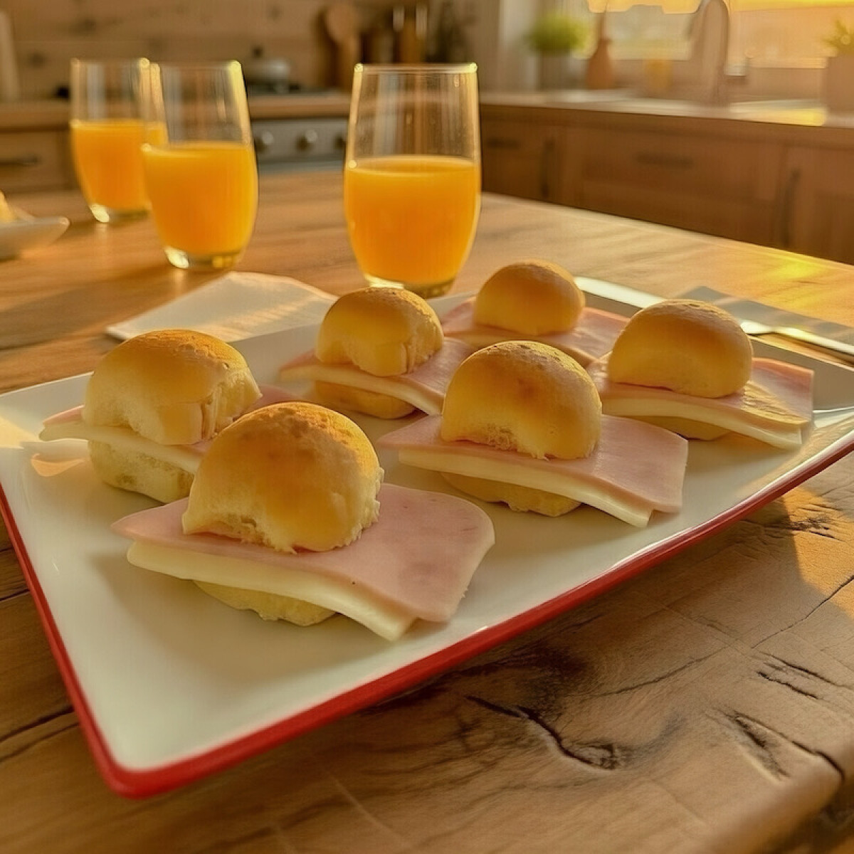 6 Pebetes de Jamón y Queso 