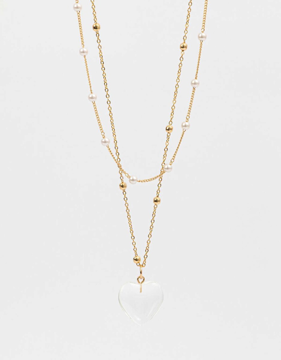 Collar Con Corazón - Dorado 