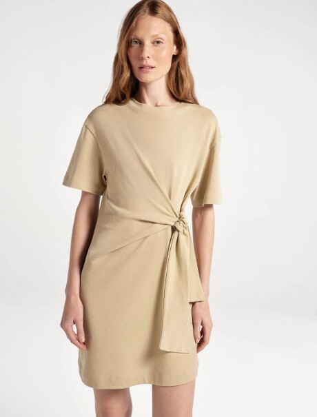 VESTIDO CORTO MANGA CORTA ULTRA SOFT MARRÓN