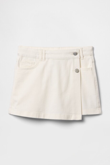 Pollera De Jean Niña New Off White