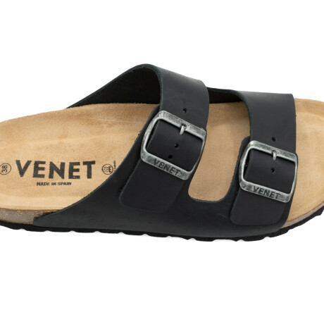 SANDALIAS VENET - CUERO PARIS NEGRO